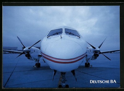 Postcard aircraft Saab 340 the German BA on the ground 