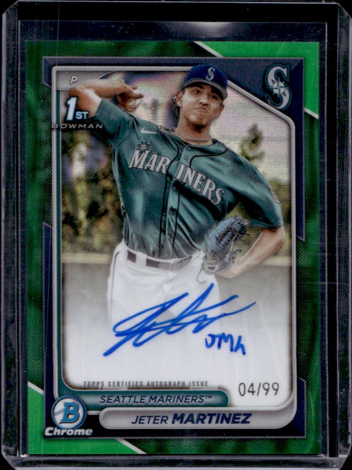 2024 Bowman Chrome Jeter Martinez Auto Green Lava Refractor 1st #4/99