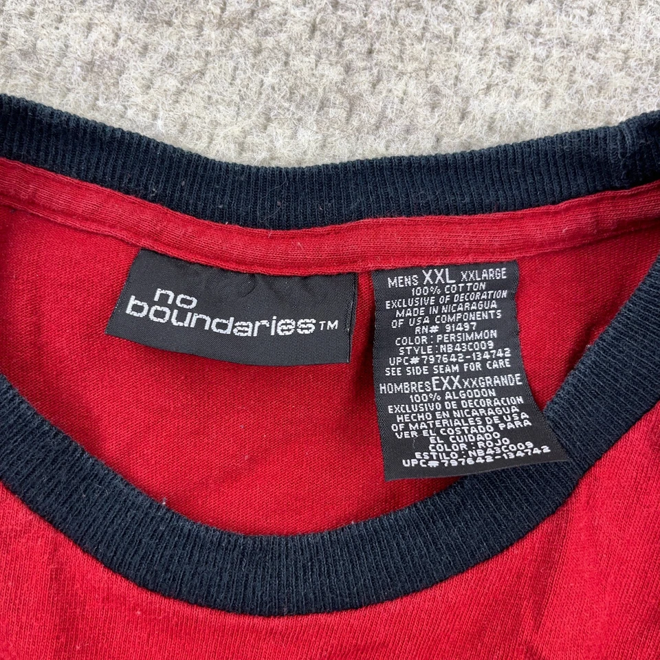 Camisa De Colección Y2K Sin Límites Hombres XXL Rojo Veneno Tatuaje Telaraña AOP Adulto Foto 3 de 4