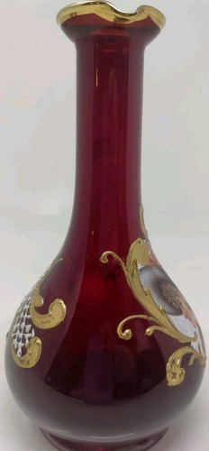 VTG Murano Ruby Red & Gold 7” Vase/Pitcher Signed By? Great Condition #190S - Picture 4 of 6