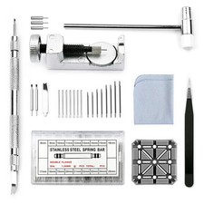 Watch Repair Kit Band Strap Bracelet Link Pins Remover Screwdriver Tool Set A
