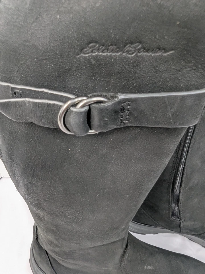 Botas hasta la rodilla Eddie Bauer Lodge de cuero negro grano completo para mujer talla 6,5 Foto 2 de 4