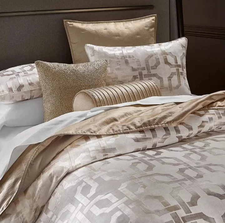 Hotel Collection "Fresco Jacquard" KING Comforter, Gold, New! - Image 2 of 4