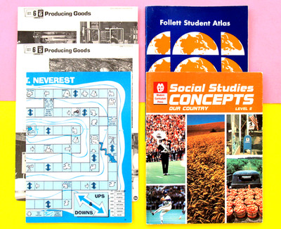 5 MAPS WORKBK + GAME NEVER USED SOCIAL STUDIES ATLAS WORLD VNTG GR. 4-6 ANSWERS