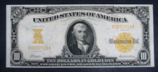 BEAUTIFUL RARE 1907 NAPIER/MCCLUNG $10 GOLD CERTIFICATE~ CRISP BORDERLINE UNC