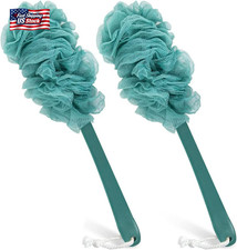 Back Scrubber for Shower, Qewro Loofah on a Stick as Shower Brush Exfoliating Bo