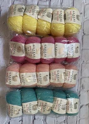 Gazzal Baby Wool, 50g / 175m 4 Packs , 4 Colors (total 20)