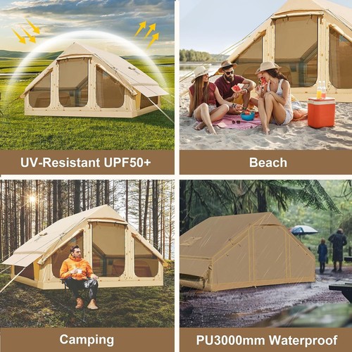 NAIZEA Inflatable Tents for Camping, Blow Up Tent Inflatable Hot Tent Stove Jack - Picture 4 of 24