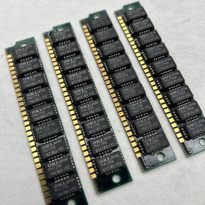 Lot De 4 Barrettes SIMM 30 Broches 1MB (4x256K) 100ns - Pour Vieux PC - Occasion