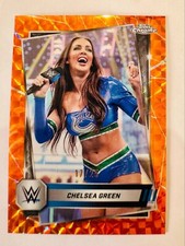 Chelsea Green 2025 Topps Chrome WWE Orange Geometic Refrractor /25