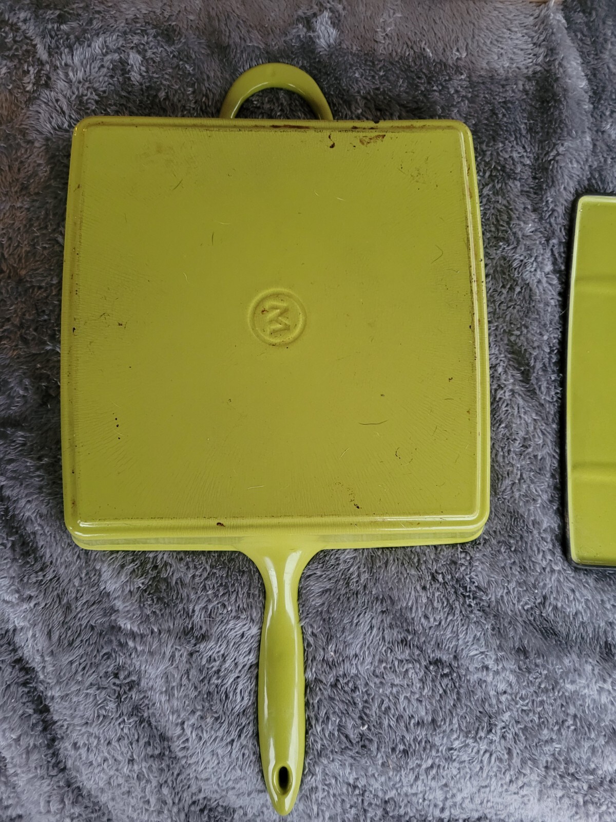 Mario Batali Enameled Cast Iron Grill Pan Panini Press by Dansk Green