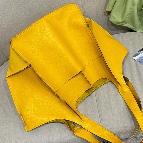 Women Large Capacity Soft Leather Casual Tote Shoulder Bag Retro Shopper Handbag - Picture 5 of 35