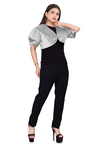 Satin Cropped Bolero Koti Kurzarm Damen Bolero Cardigan Bolero Jacke S109 - Bild 169 von 210