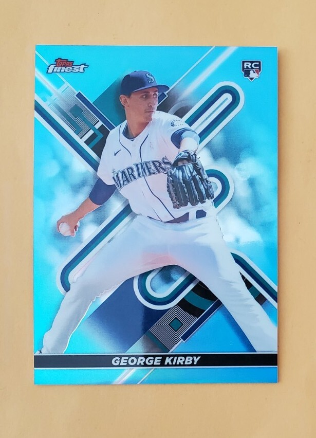 2022 Topps Finest Sky Blue Refractor 1/300 George Kirby #12 Rookie First Print