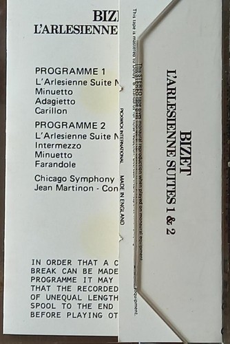 Bizet, Chicago Symphony Orchestra, Martinon - L'Arlesienne Suites 1 & 2, Tape - Picture 3 of 4