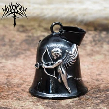 Angel Wings Motorcycle Biker Bell Hanger Luck Gremlin Ride Guardian Gremlin Bell