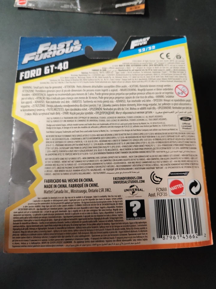 MATTEL 2017  FAST AND FURIOUS 5 FORD GT-40  1/55  - Immagine 2 di 4