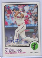 MATT VIERLING 2022 TOPPS HERITAGE REAL ONE ON CARD ROOKIE AUTO RC #ROA-MV