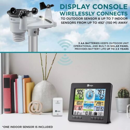 Logia 7-in-1 Wi-Fi Weather Station Solar Remote Monitoring Temperature Humidity - Picture 4 of 7