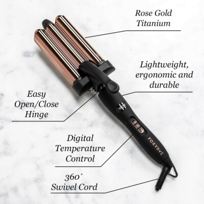 Foxybae rose gold wavy baby triple waver My New Bestie ? @foxybaehair : ROSE GOLD TITANIUM TRIPLE  main image 3