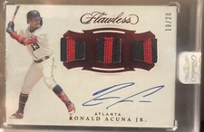 2019 Panini Flawless Ronald Acuna Jr. Patch Auto /25 bi-color patch 
