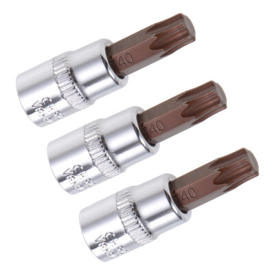 3PCS 1/4'' Drive x T40 Torx Bit Socket S4 Steel CR-V 38mm Length