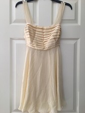 Vtg Flora Nikrooz Ivory Slip Nightgown Satin Pleats Sheer Skirt Size M Medium