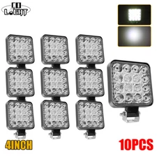 10PCS 4"Inch 12V 2000W LED Work Light Bar Flood spot Driving OffRoad Tractor 4WD