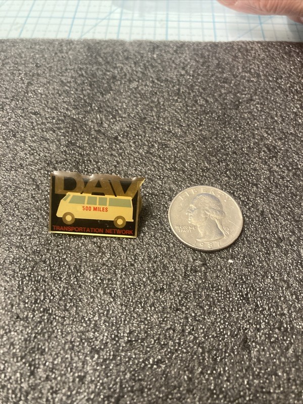 USED Vtg. Disabled American Veterans DAV  500 Miles Transportation Network Pin.