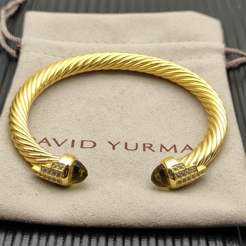 ‧DAVID‧YUMAN‧ Classic Cablespira Bracelet in 18K Yellow Gold with Grey Diamonds