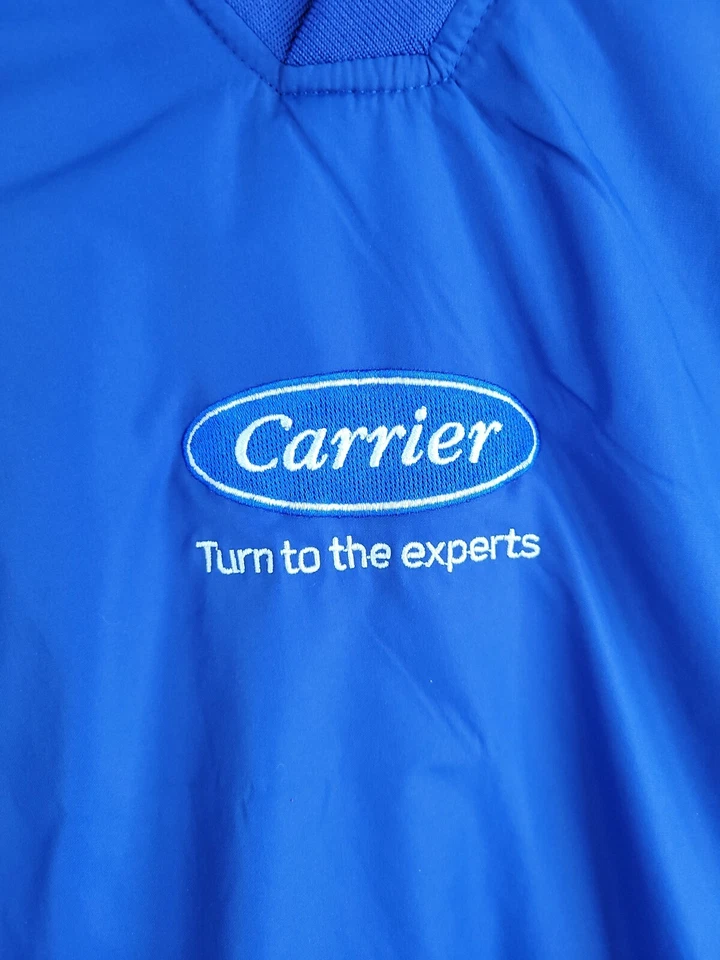 Chaqueta de golf pulóver azul con logotipo de Carrier mediana para hombre Foto 3 de 4