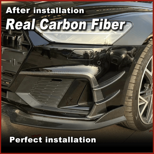 Parachoques delanteros de carbono Canard Splitter Flap aletas se adapta a Audi A7 Sline S7 - Imagen 4 de 11