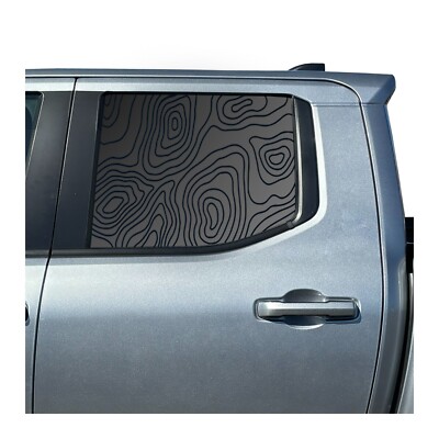 Topography Map Design Decals for Toyota Tacoma 2024+ Rear Door Window
