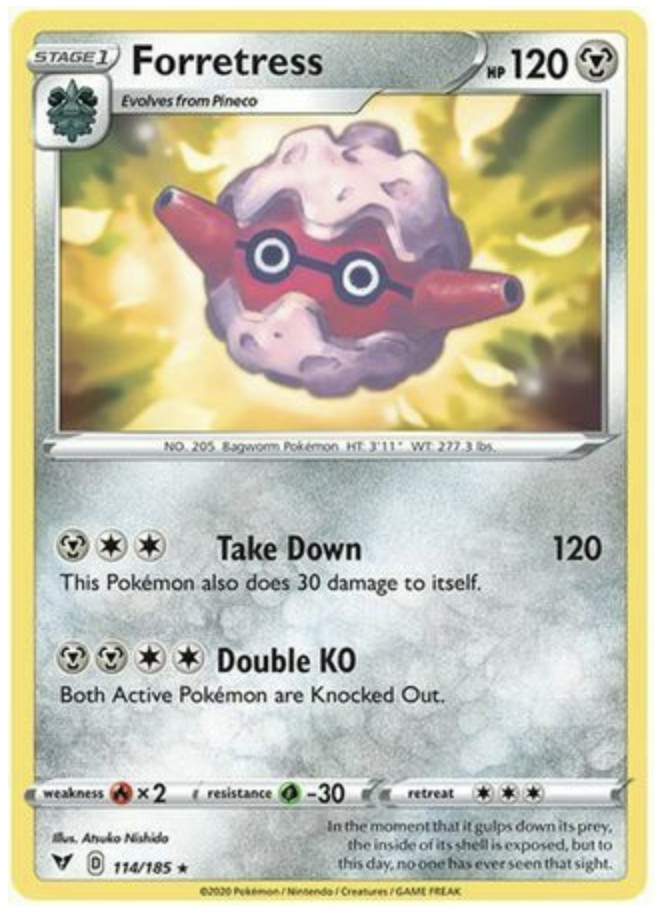 Pokemon - Forretress - 114/185 - Rare - Vivid Voltage - NM/M - New
