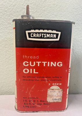 VINTAGE Craftsman Thread Cutting Oil Metal Can - 1 Quart Size - 1/4 ...