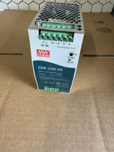 MEAN WELL SDR-240-48 240W 48V 5A AC to DC DIN-Rail Power Supply - Afbeelding 1 van 5