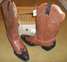 New Smoky Mtn. Women's Bellaire Fancy Cowgirl Boots US 7M Honey/Dark Brown 6241