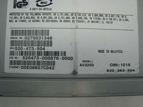 Avocent AutoView 3200 2x16-Port PS/2 USB VGA KVM-IP Switch AV3200 520-473-502 - Picture 6 of 6