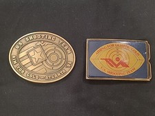 2 US OLYMPIC SHOOTING TEAM BRASS BELT BUCKLES 1984 AND 1976