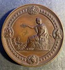 Large U.S. 1876 Centennial Exposition Philadelphia Award Medal 76 MM, 285.0 Gm