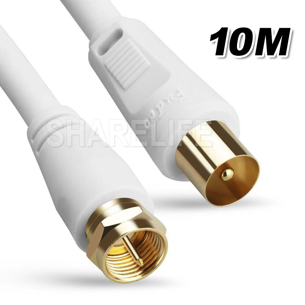 TV Antenna Extension Cable FType to PAL Male Aerial Flylead Cord 1.8m