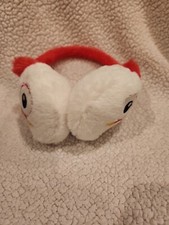 Girls Ear Muffs White And Pink With Bird Eyes