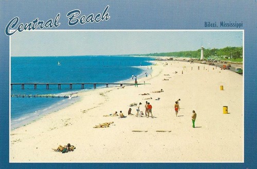 Postcard Mississippi MS Biloxi Central Beach Gulf Coast c1980s-90s Unused - 第 1/1 張圖片