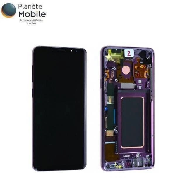 Original Ecran LCD Complet Violet Sur Châssis Pour Samsung Galaxy S9 G960F - Photo 1/1