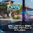 Neon Led Open Sign, 49 Colors, Bright Display for Restaurant, Bar, Spa, 16x7.5in