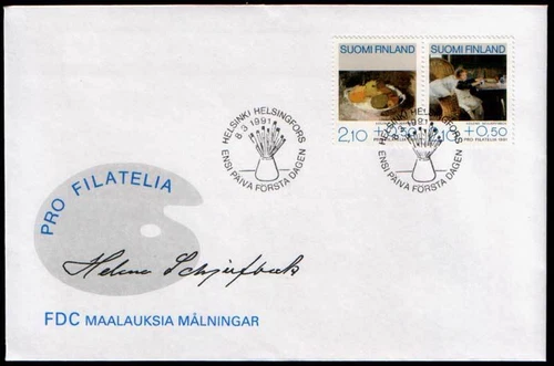 Finland FDC 1991, Pro Philately, Art, Paintings by Helene Schjerfbeck, mint