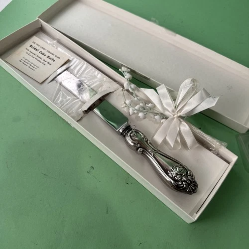 Raimond Bridal Cake Knife Sterling and Stainless 12 inch Unused