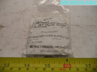 QTY=25: 1190108001 McMaster Carr M 8 JIS B 1190 Non Serrated 8 ZN Flange Nuts