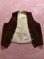 Brown Genuine Leather Shearling Vest
