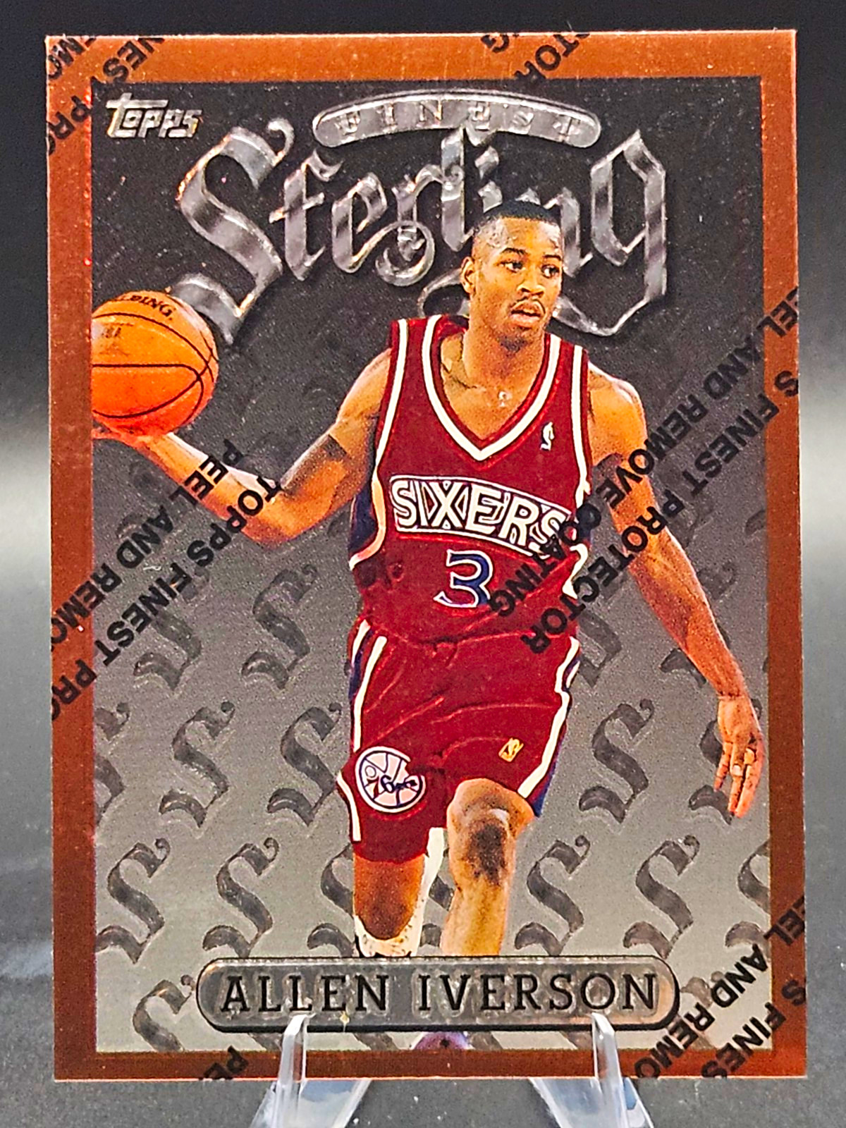 Topps Finest Sterling 1996-97 Bronze Allen Iverson RC #240 76ers